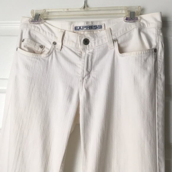 EXPRESS • SARULA White Flare Leg Denim Jeans - Picture 2 of 14